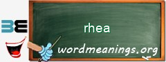 WordMeaning blackboard for rhea